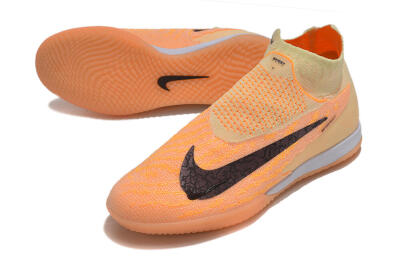 Nike Phantom GX Elite DF Link IC High-Tops Football Shoes - Orange/Pink/Black