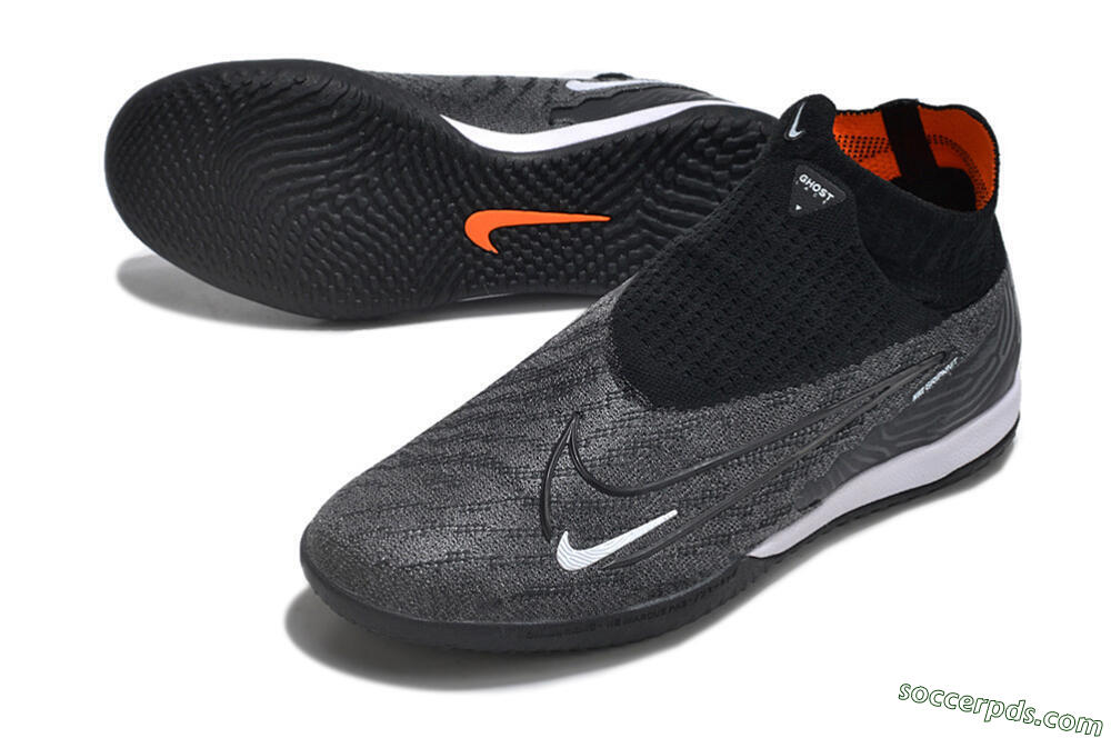 Nike Phantom GX Elite DF Link IC High-Tops Football Shoes - Grey/Black/White 3