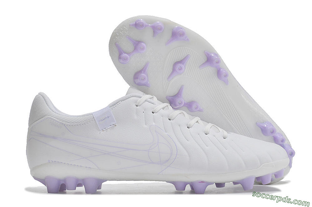 Nike Tiempo Legend X Academy AG Low-Tops Football Boots - White/Purple 1