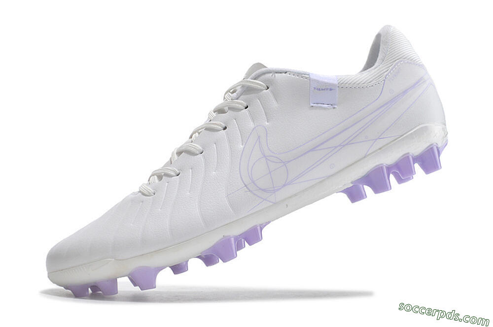 Nike Tiempo Legend X Academy AG Low-Tops Football Boots - White/Purple 5