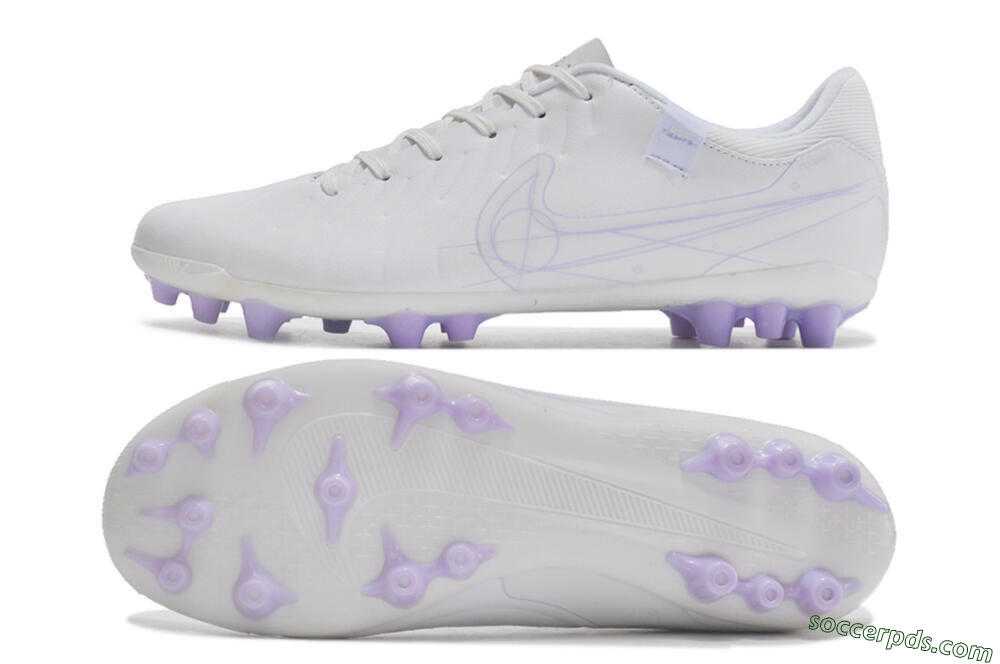 Nike Tiempo Legend X Academy AG Low-Tops Football Boots - White/Purple 0