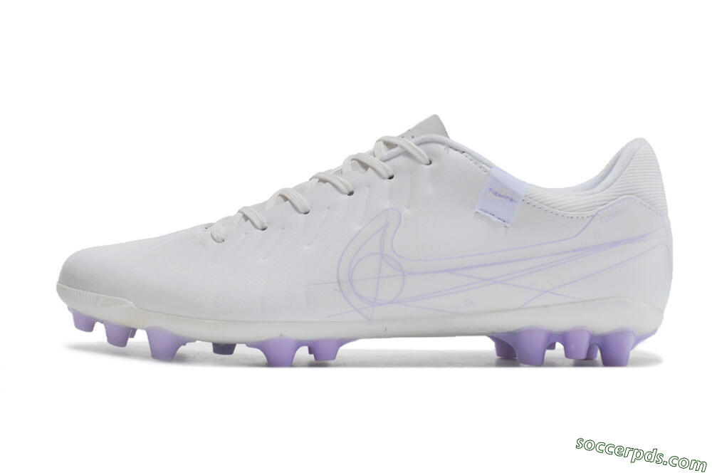 Nike Tiempo Legend X Academy AG Low-Tops Football Boots - White/Purple 2