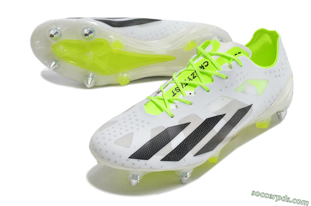 Adidas X Crazyfast.1 SG Low-Tops Football Boots - White/Black/Green 3