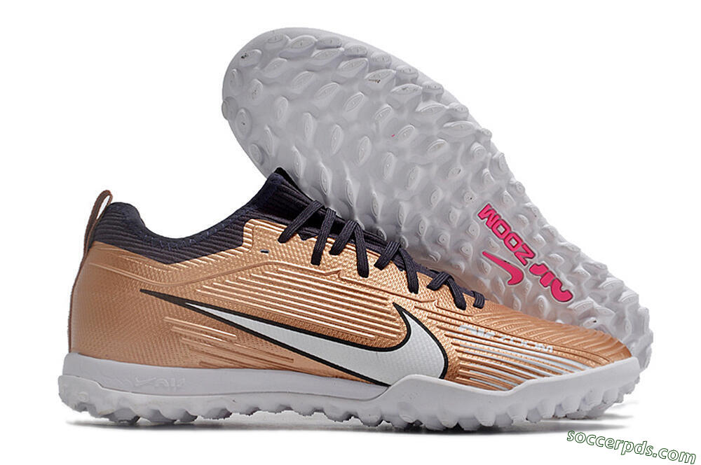 Nike Air Zoom Mercurial Vapor 15 Pro TF Low-Tops Football Shoes - Rose Gold/Black/White 1