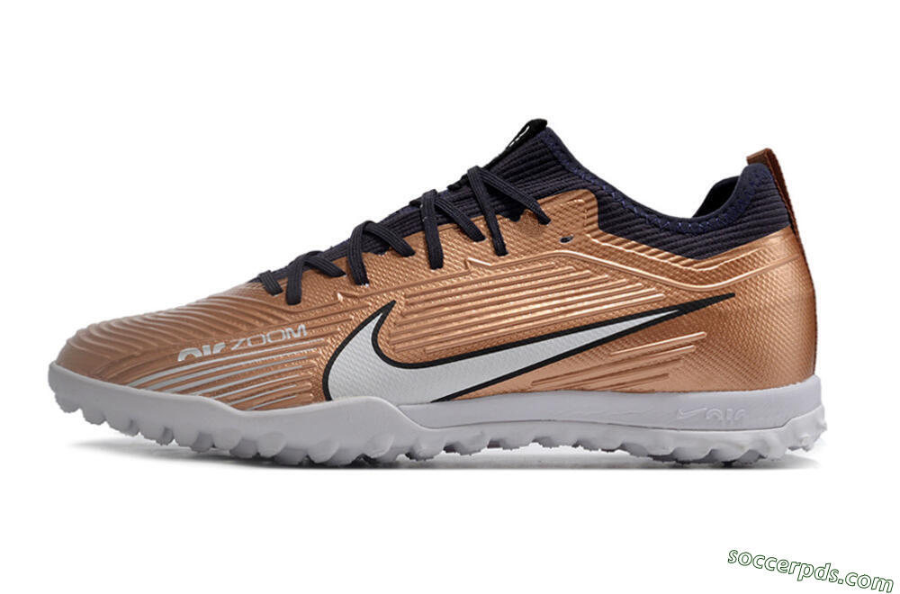 Nike Air Zoom Mercurial Vapor 15 Pro TF Low-Tops Football Shoes - Rose Gold/Black/White 2