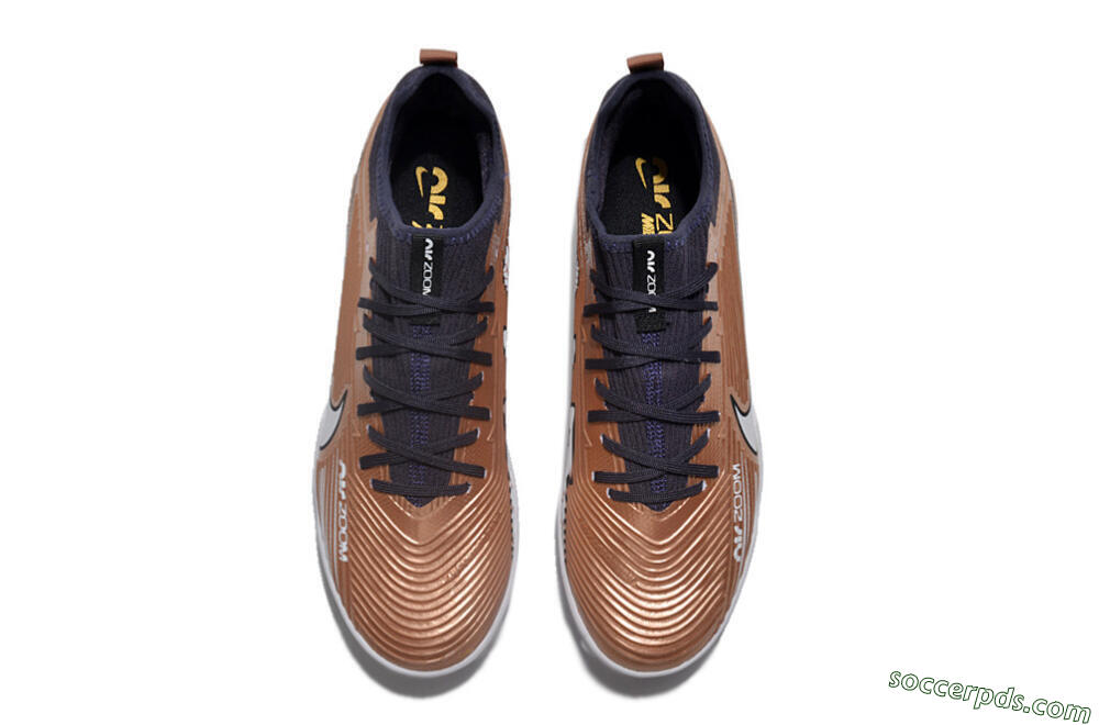 Nike Air Zoom Mercurial Vapor 15 Pro TF Low-Tops Football Shoes - Rose Gold/Black/White 4