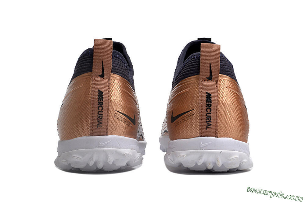 Nike Air Zoom Mercurial Vapor 15 Pro TF Low-Tops Football Shoes - Rose Gold/Black/White 5