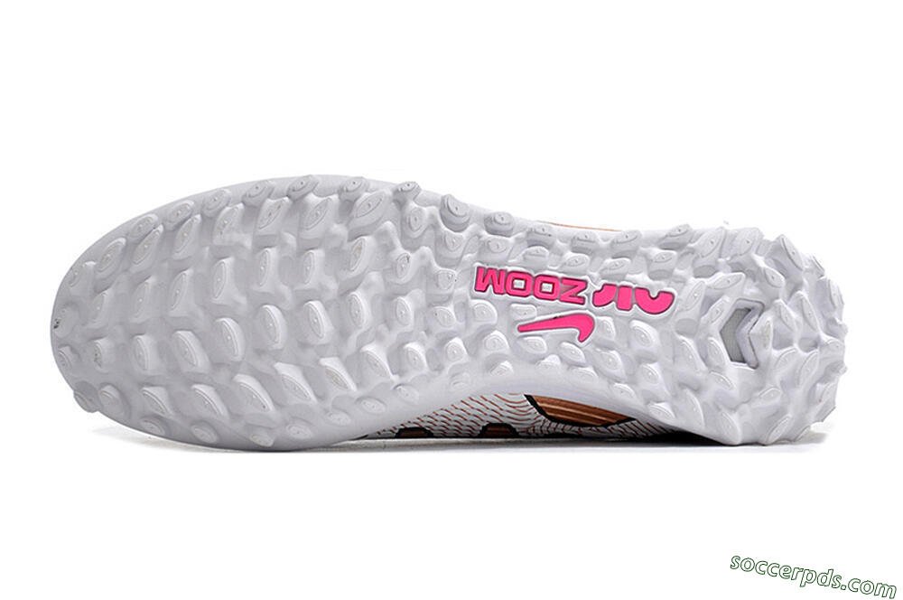 Nike Air Zoom Mercurial Vapor 15 Pro TF Low-Tops Football Shoes - Rose Gold/Black/White 6