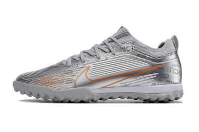 Nike Air Zoom Mercurial Vapor 15 Pro TF Low-Tops Football Shoes - Silver/Gold/Black