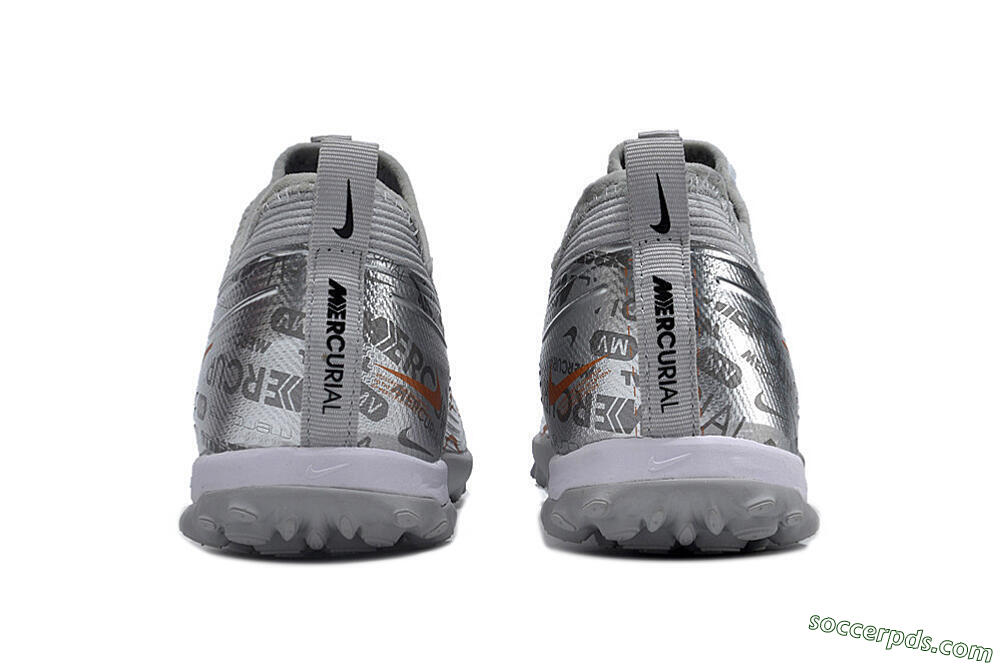 Nike Air Zoom Mercurial Vapor 15 Pro TF Low-Tops Football Shoes - Silver/Gold/Black 5