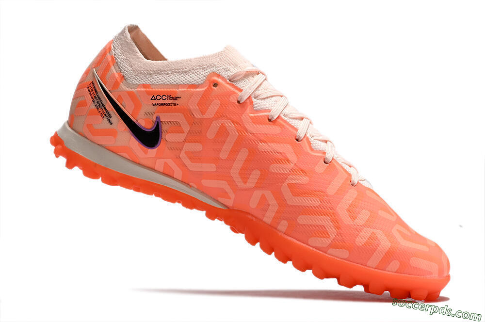 Nike Air Zoom Mercurial Vapor 15 Elite TF Low-Tops Football Shoes - Orange/White/Black 4