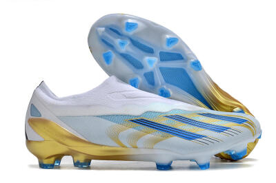 Adidas X Crazyfast.1 FG Low-Tops Football Boots - White/Blue/Gold