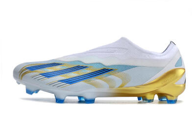 Adidas X Crazyfast.1 FG Low-Tops Football Boots - White/Blue/Gold