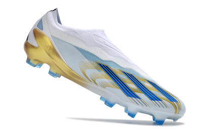 Adidas X Crazyfast.1 FG Low-Tops Football Boots - White/Blue/Gold