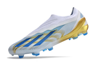 Adidas X Crazyfast.1 FG Low-Tops Football Boots - White/Blue/Gold