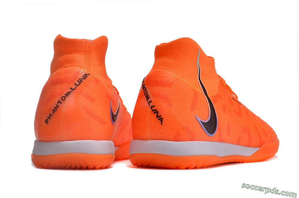 Nike Phantom Luna Elite NU IC High-Tops Football Shoes - Orange/Purple/Black 6