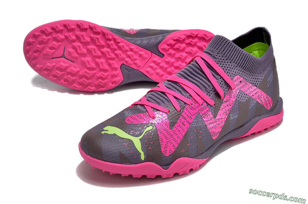 Puma Future X Powercat Tokyo Match TF Low-Tops Football Shoes - Purple/Brown/Pink/Green 3