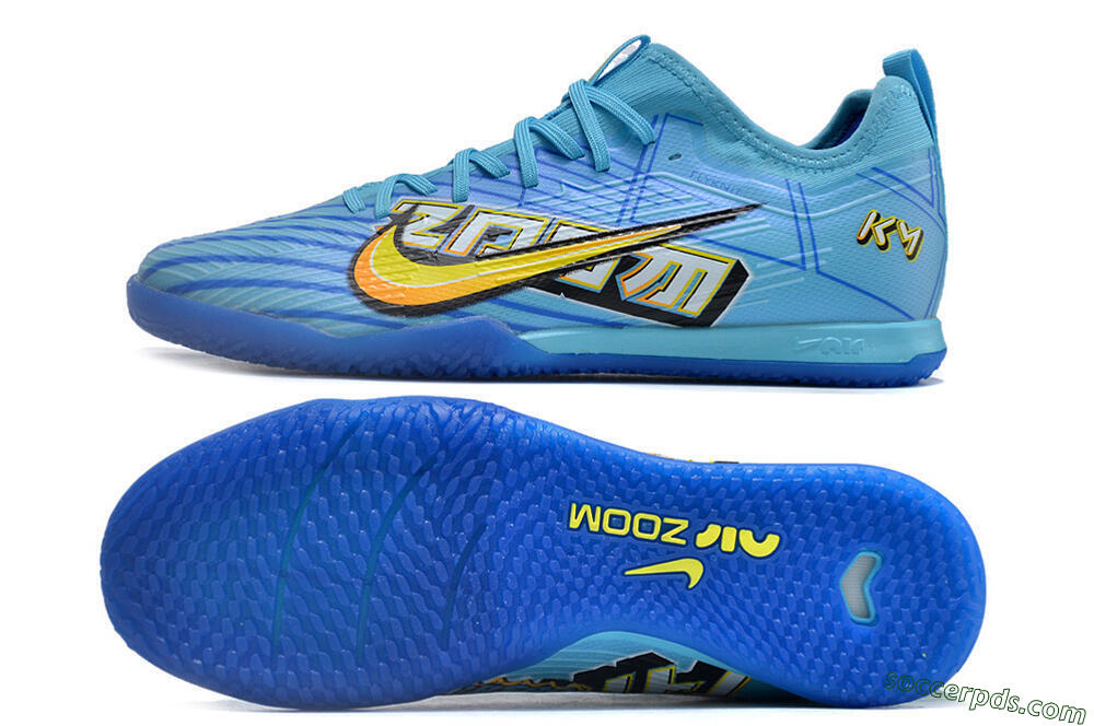 Nike Air Zoom Mercurial Vapor 15 Elite IC Low-Tops Football Shoes - Blue/Yellow/Orange/White 0