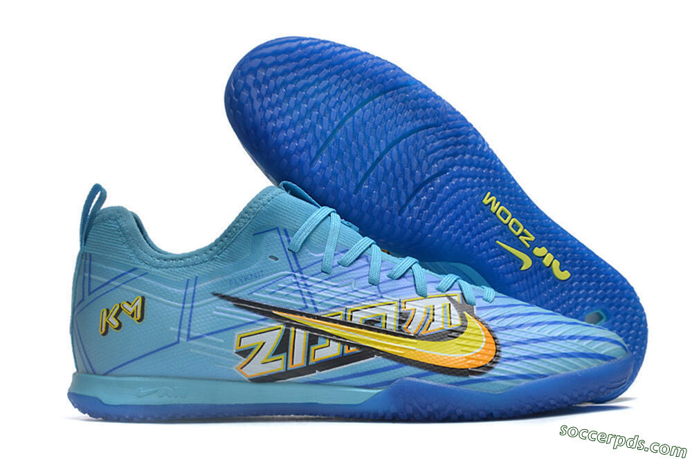 Nike Air Zoom Mercurial Vapor 15 Elite IC Low-Tops Football Shoes - Blue/Yellow/Orange/White 1