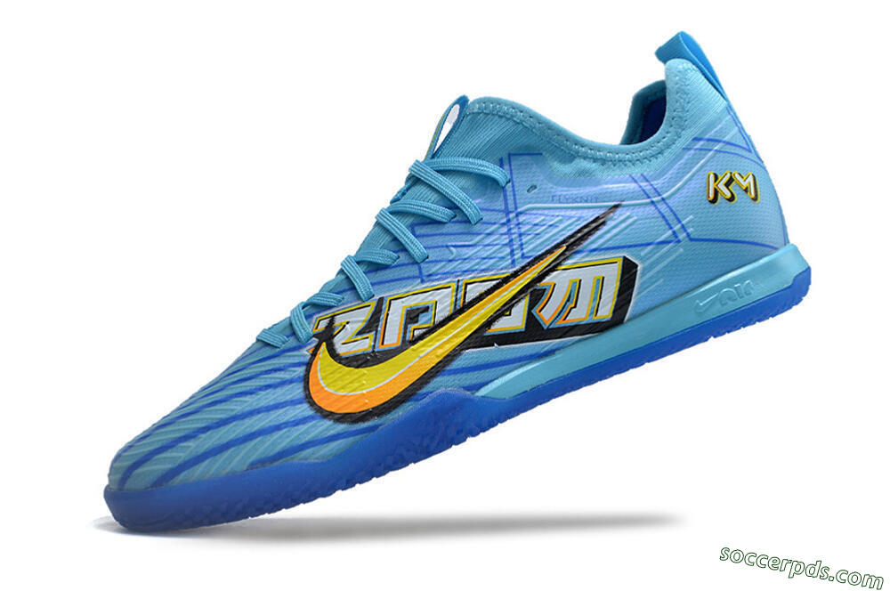 Nike Air Zoom Mercurial Vapor 15 Elite IC Low-Tops Football Shoes - Blue/Yellow/Orange/White 5