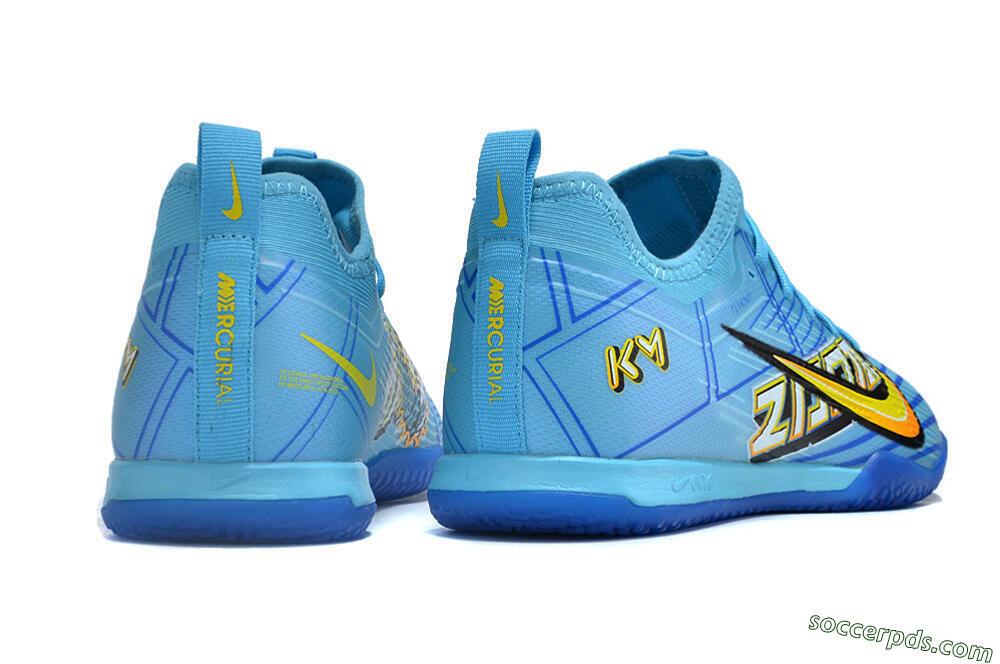 Nike Air Zoom Mercurial Vapor 15 Elite IC Low-Tops Football Shoes - Blue/Yellow/Orange/White 6