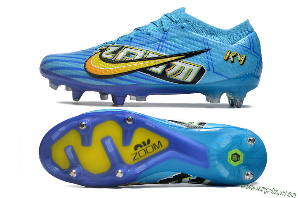 Nike Air Zoom Mercurial Vapor 15 Elite SG Low-Tops Football Boots - Blue/Yellow/Orange/White 0