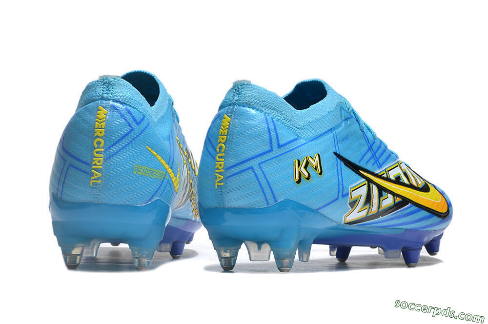 Nike Air Zoom Mercurial Vapor 15 Elite SG Low-Tops Football Boots - Blue/Yellow/Orange/White 6