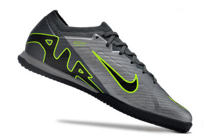 Nike Air Zoom Mercurial Vapor 15 Elite IC Low-Tops Football Shoes - Silver/Grey/Black/Green