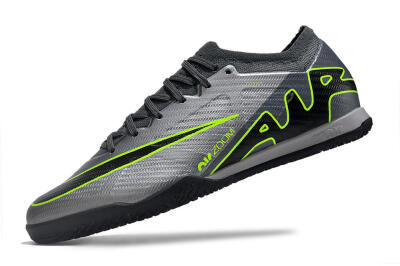 Nike Air Zoom Mercurial Vapor 15 Elite IC Low-Tops Football Shoes - Silver/Grey/Black/Green