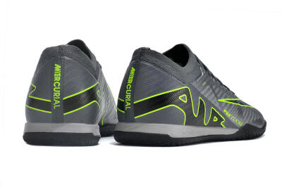 Nike Air Zoom Mercurial Vapor 15 Elite IC Low-Tops Football Shoes - Silver/Grey/Black/Green