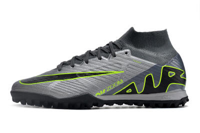 Nike Air Zoom Mercurial Superfly 9 Elite TF High-Tops Football Shoes - Silver/Grey/Black/Green