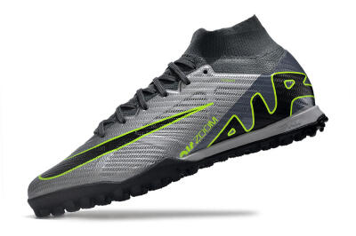 Nike Air Zoom Mercurial Superfly 9 Elite TF High-Tops Football Shoes - Silver/Grey/Black/Green