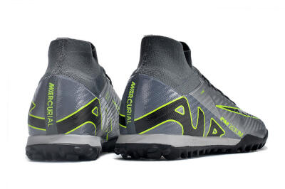 Nike Air Zoom Mercurial Superfly 9 Elite TF High-Tops Football Shoes - Silver/Grey/Black/Green