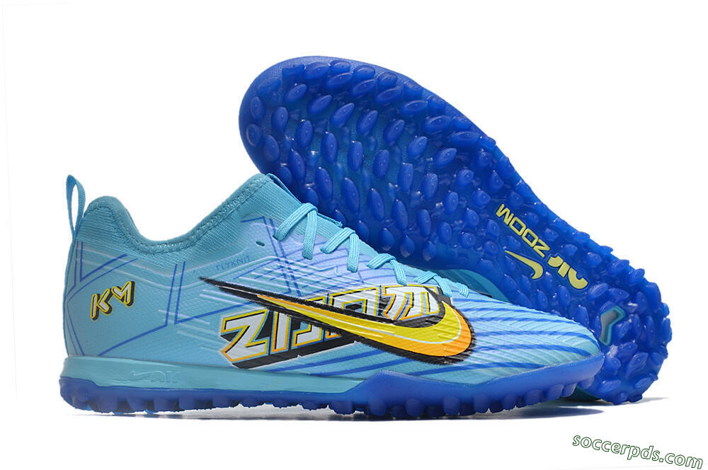 Nike Air Zoom Mercurial Vapor 15 Pro TF Low-Tops Football Shoes - Blue/Yellow/Orange/White 1