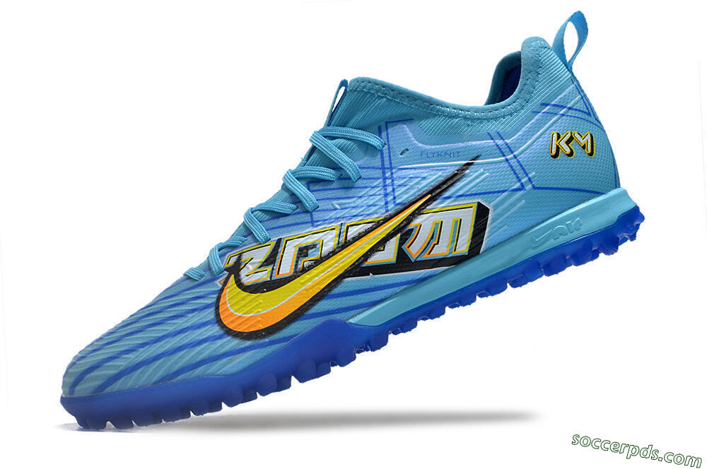 Nike Air Zoom Mercurial Vapor 15 Pro TF Low-Tops Football Shoes - Blue/Yellow/Orange/White 5