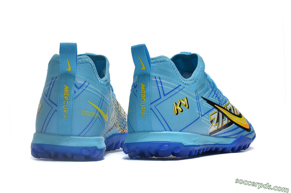 Nike Air Zoom Mercurial Vapor 15 Pro TF Low-Tops Football Shoes - Blue/Yellow/Orange/White 6