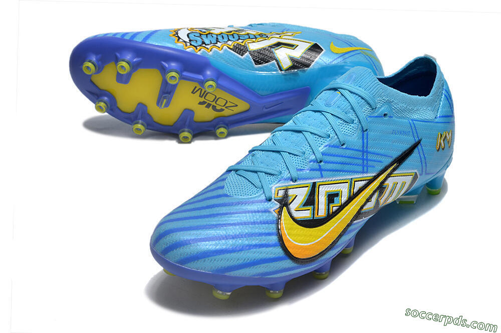 Nike Air Zoom Mercurial Vapor 15 Elite AG Low-Tops Football Boots - Blue/Yellow/Orange/White 3