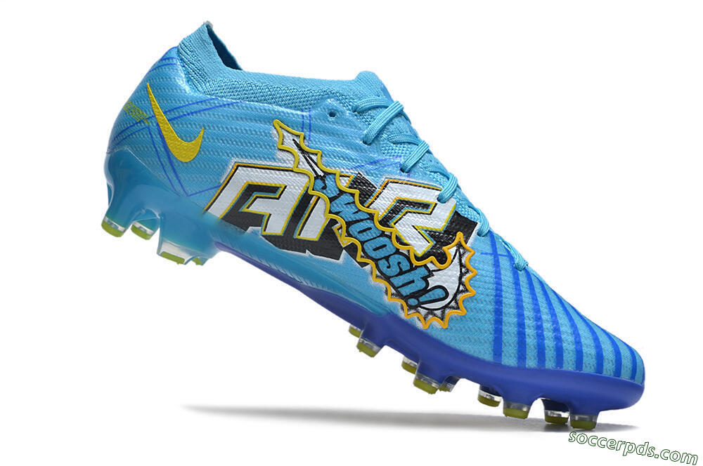 Nike Air Zoom Mercurial Vapor 15 Elite AG Low-Tops Football Boots - Blue/Yellow/Orange/White 4