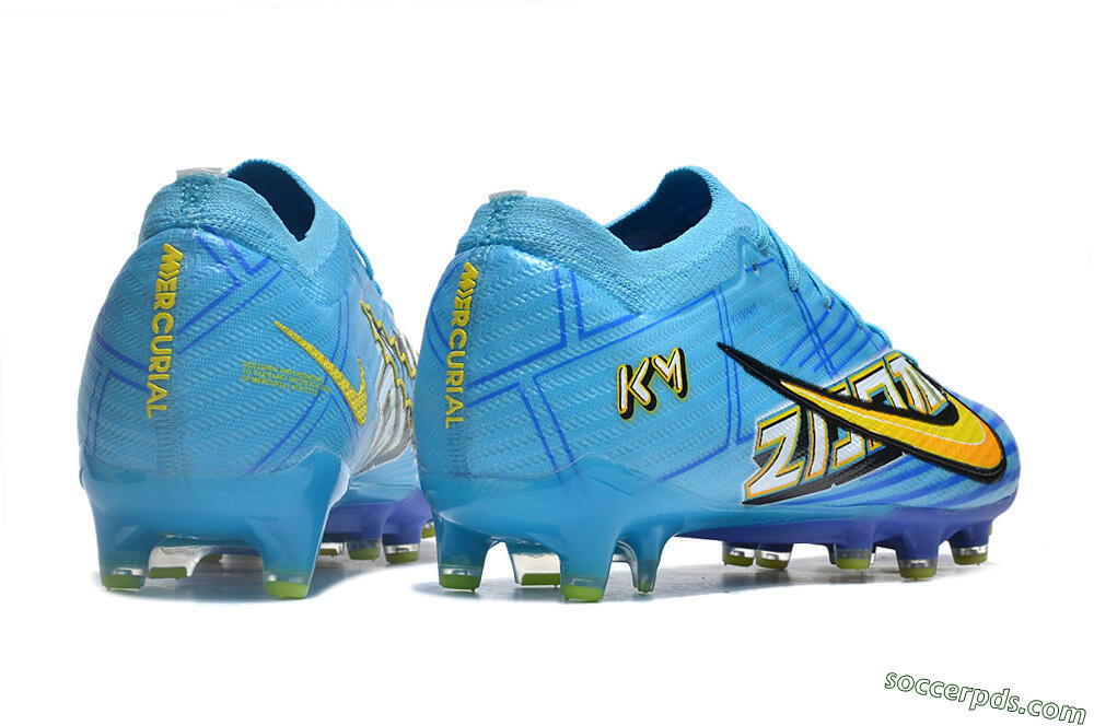 Nike Air Zoom Mercurial Vapor 15 Elite AG Low-Tops Football Boots - Blue/Yellow/Orange/White 6