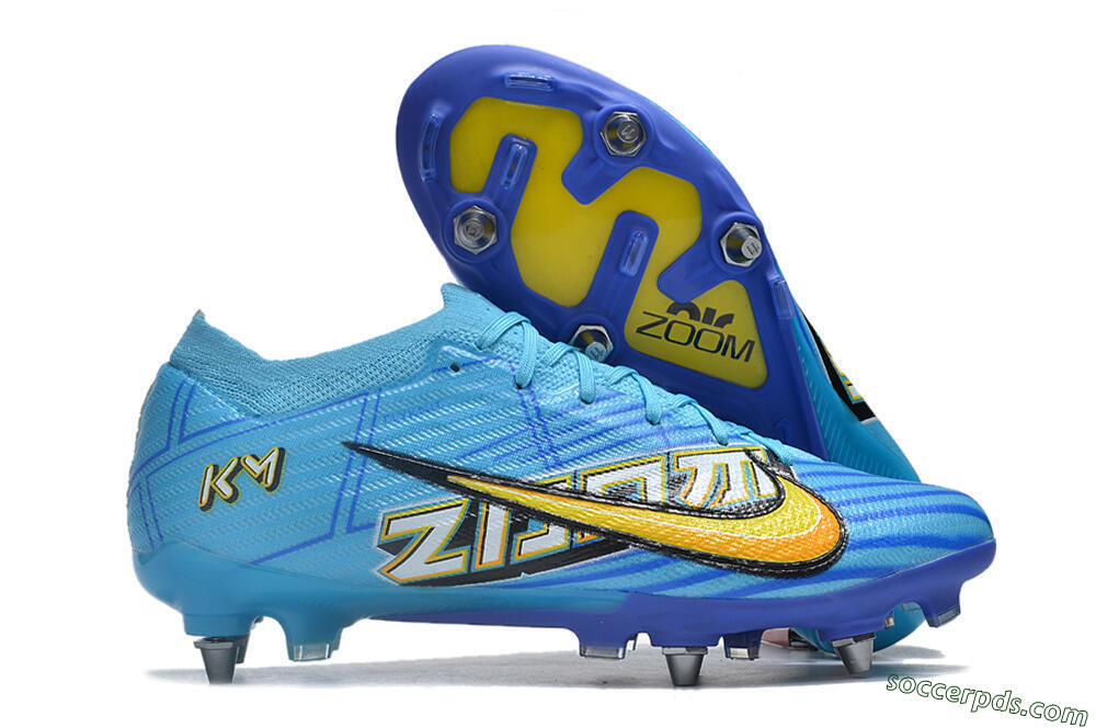 Nike Air Zoom Mercurial Vapor 15 Elite SG Low-Tops Football Boots - Blue/Yellow/Orange/White 1