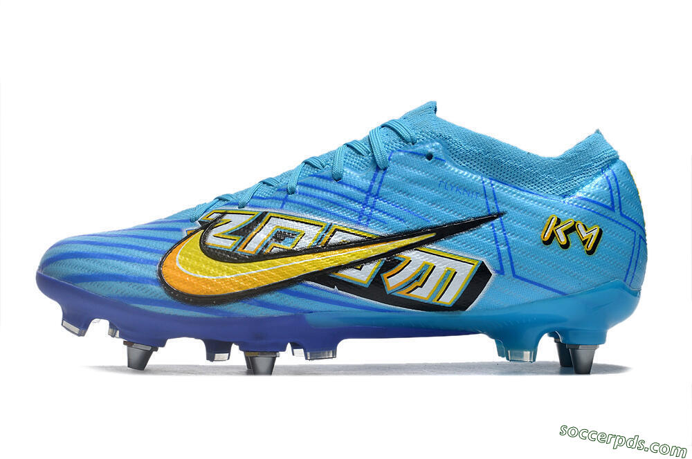 Nike Air Zoom Mercurial Vapor 15 Elite SG Low-Tops Football Boots - Blue/Yellow/Orange/White 2