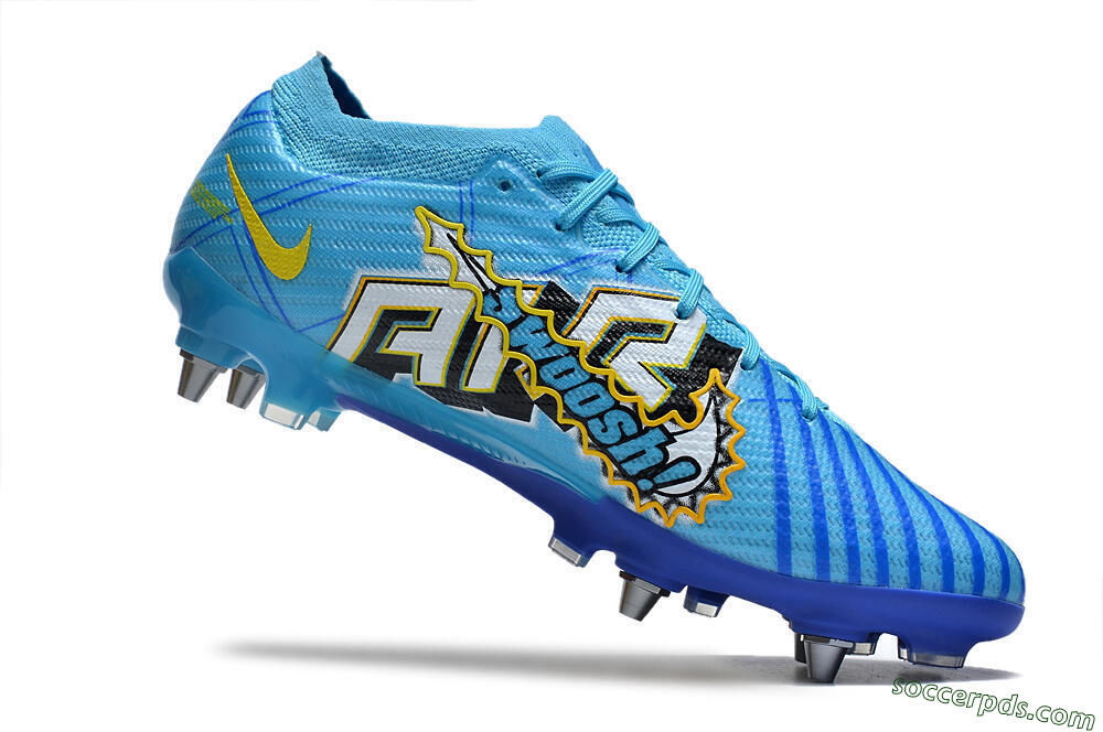 Nike Air Zoom Mercurial Vapor 15 Elite SG Low-Tops Football Boots - Blue/Yellow/Orange/White 4
