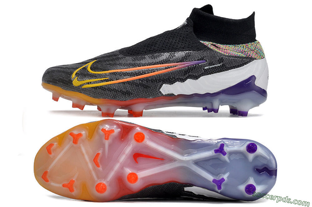 Nike Phantom GX Elite FG High-Tops Football Boots - Black/Yellow/Orange/Purple 0