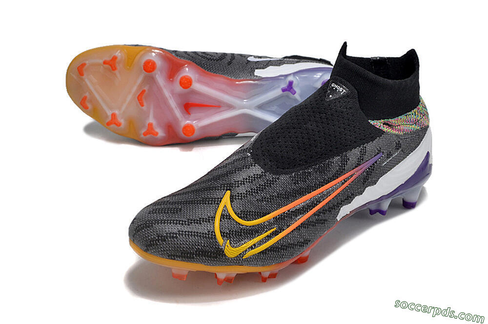 Nike Phantom GX Elite FG High-Tops Football Boots - Black/Yellow/Orange/Purple 3