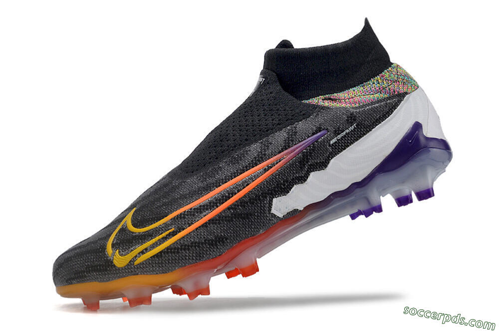 Nike Phantom GX Elite FG High-Tops Football Boots - Black/Yellow/Orange/Purple 5