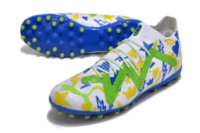 Puma Future Ultimate MG Low-Tops Football Boots - White/Yellow/Blue