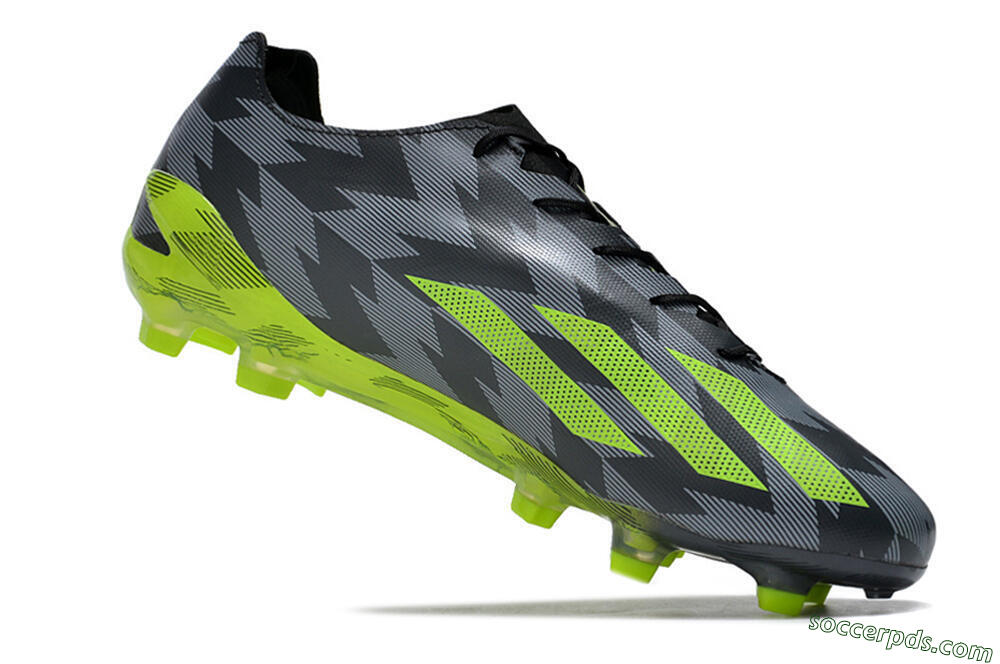 Adidas X Crazyfast+ FG Low-Tops Football Boots - Black/Grey/Green 4