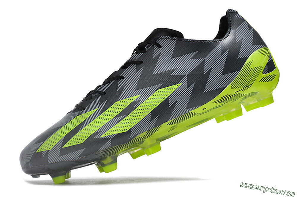 Adidas X Crazyfast+ FG Low-Tops Football Boots - Black/Grey/Green 5