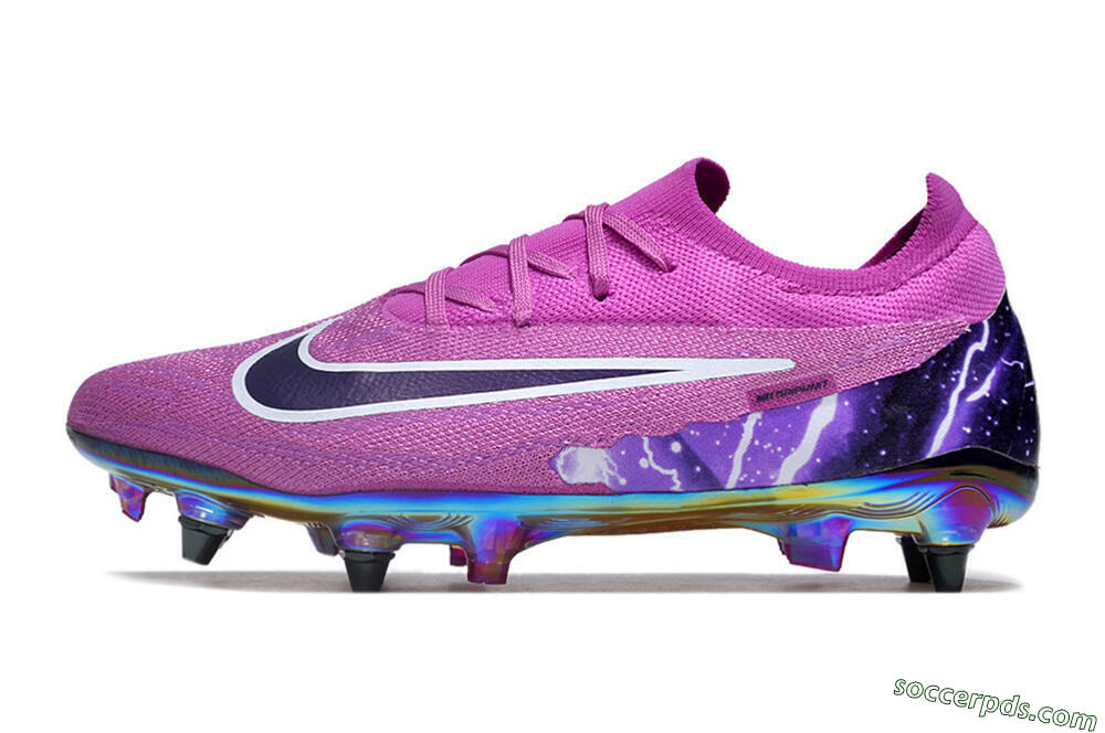 Nike Phantom GX Elite SG Low-Tops Football Boots - Purple/White/Gold 2