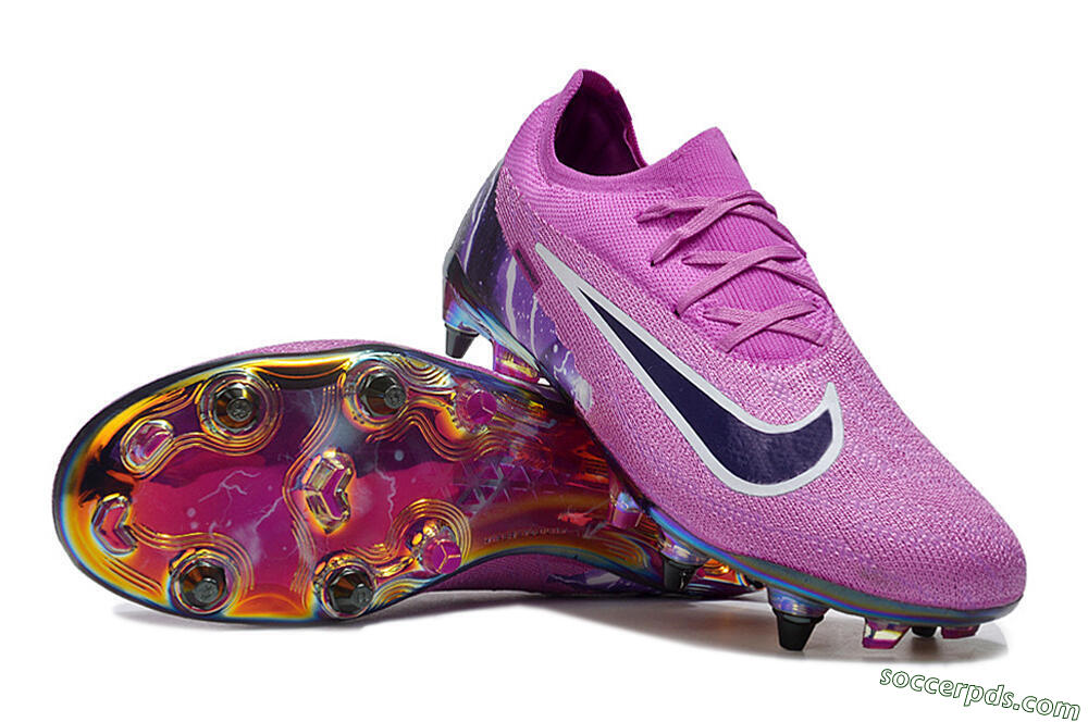 Nike Phantom GX Elite SG Low-Tops Football Boots - Purple/White/Gold 3